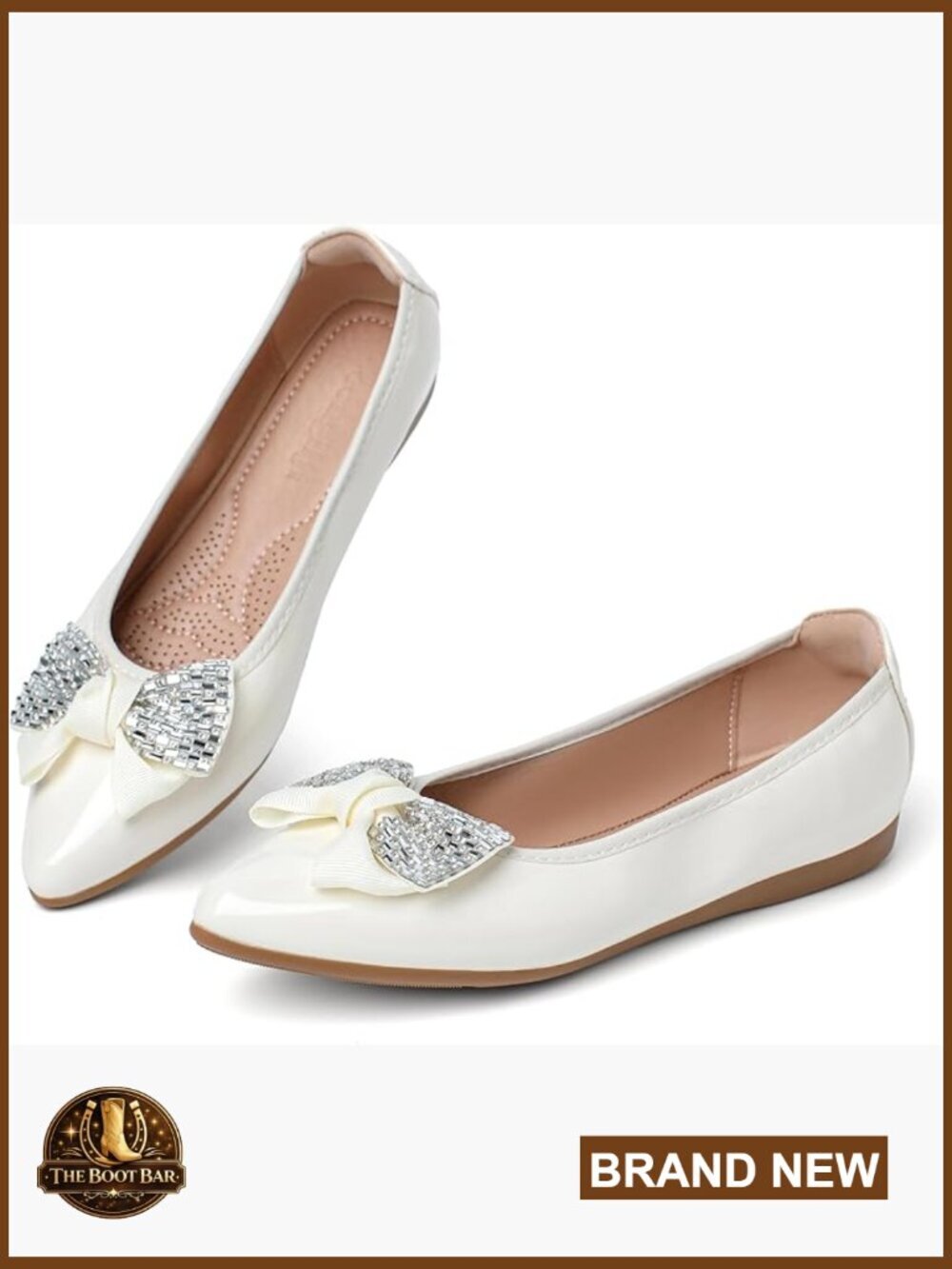 Pointed Toe Ballet Flats with Bow Slip On Dress Shoes